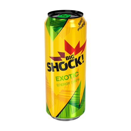 BIG SHOCK! Exotic juicy energetický nápoj 6x 500 ml plech