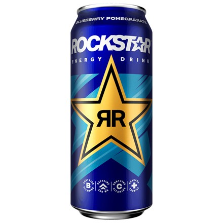 ROCKSTAR Blueberry Pomegranate energetický nápoj 12x 500 ml plech