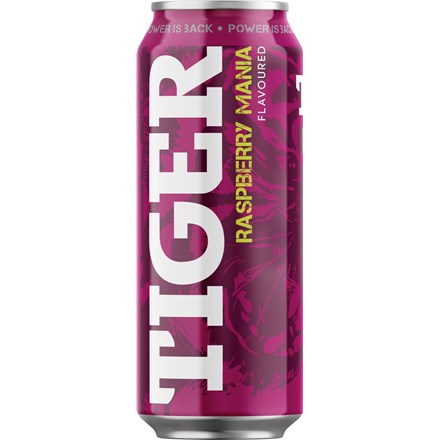 Tiger Raspberry Mania Energy drink energetický nápoj 12x 500 ml plech