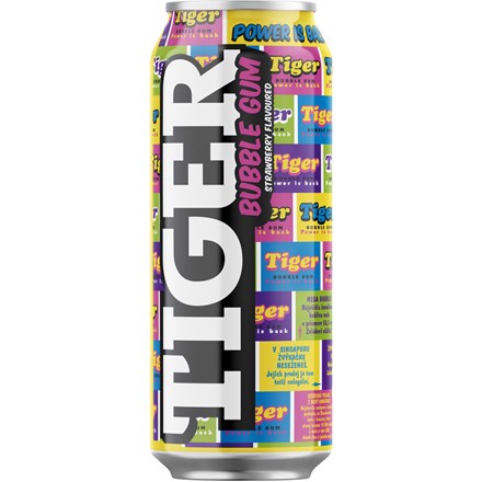 Tiger Energy Energetický nápoj Bubble gum 12x 500 ml