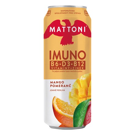 MATTONI Imuno Mango/Pomeranč 4 x 500 ml plech