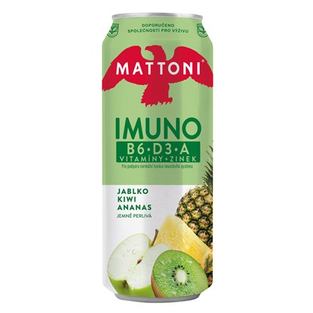 MATTONI Imuno Jablko, kiwi a ananas 4 x 500 ml plech