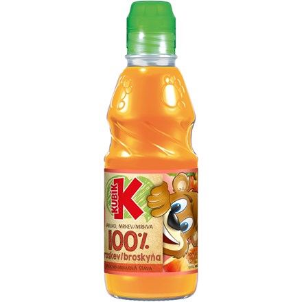 KUBÍK 100 % Mrkev broskev 12x 300 ml